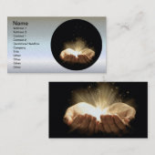 Carte De Visite Mains pliées tenant la lumière (Devant / Derrière)