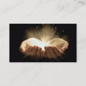 Carte De Visite Mains pliées tenant la lumière (Dos)