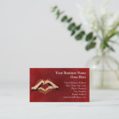 Carte De Visite Mains sous forme de coeur, conception d'amour (Debout devant)