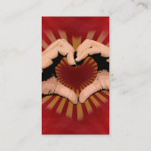 Carte De Visite Mains sous forme de coeur, conception d'amour (Dos)