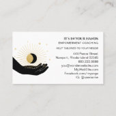 Carte De Visite *~* Mains Sun Rays Black Gold Moon Lunaire Cosmiqu (Dos)