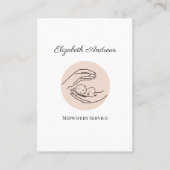 Carte De Visite Mains tenant une illustration bébé, blanc (Devant)