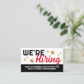 Carte De Visite Maintenant embaucher de l'aide pour l'emploi emplo (Debout devant)