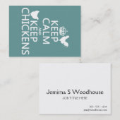 Carte De Visite Maintenez calme et gardez les poulets (toute (Devant / Derrière)