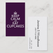Carte De Visite Maintenez calme et mangez les petits gâteaux (Devant / Derrière)