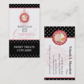 Carte De Visite Maintenez calme et mangez les petits gâteaux - (Devant / Derrière)