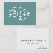 Carte De Visite Maintenez le calme et l'édredon dessus - (Devant / Derrière)