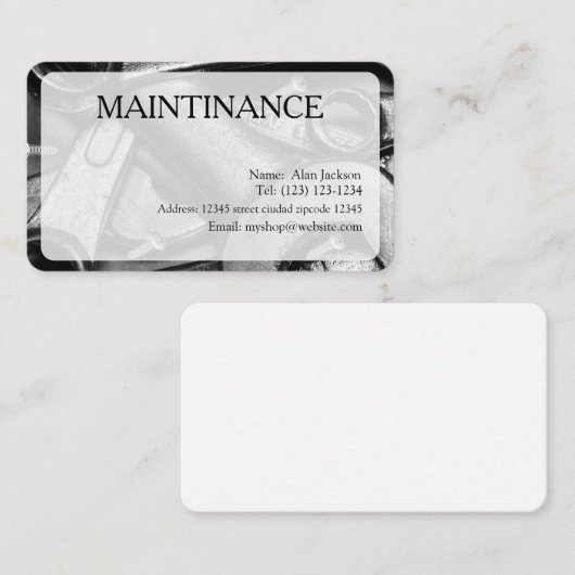 CARTE DE VISITE MAINTINANCE modifiable (Devant / Derrière)