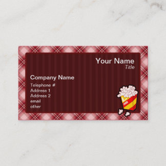 Carte De Visite Maïs éclaté rouge de plaid