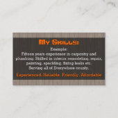 Carte De Visite Maison (Dos)