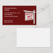 Carte De Visite Maison à vendre Immobilier (Devant / Derrière)