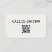 Carte De Visite Maison assise QR personnalisée (Dos)