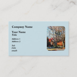 Carte De Visite Maison avec clôture en automne
