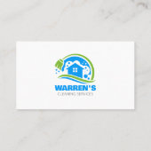 Carte De Visite Maison Bleue Blanche Services de nettoyage Entreti (Dos)