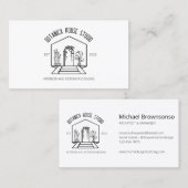 Carte De Visite Maison Botanique Blanc Noir Concepteur intérieur (Devant / Derrière)