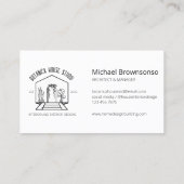 Carte De Visite Maison Botanique Blanc Noir Concepteur intérieur (Dos)