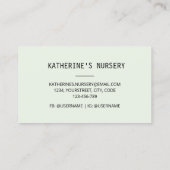 Carte De Visite Maison Boutique Nursery Moderne Abstrait (Dos)
