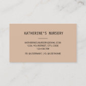 Carte De Visite Maison Boutique Nursery Moderne Abstrait (Dos)