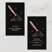Carte De Visite Maison Cleaner Rose Service de nettoyage Or Busine (Devant / Derrière)