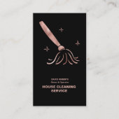 Carte De Visite Maison Cleaner Rose Service de nettoyage Or Busine (Devant)