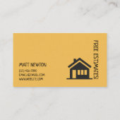 Carte De Visite Maison Construction de rénovation (Dos)