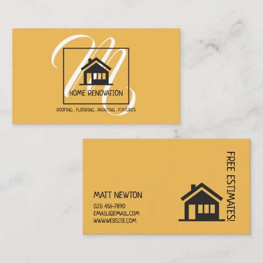 Carte De Visite Maison Construction de rénovation (Devant / Derrière)