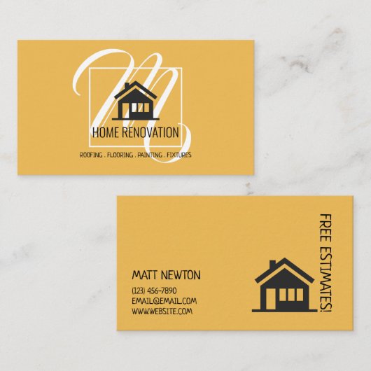 Carte De Visite Maison Construction de rénovation (Devant / Derrière)