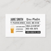 Carte De Visite Maison de brasserie | Musique congelée (Dos)