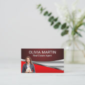 Carte De Visite Maison de détention de l'agent immobilier | Rouge  (Debout devant)