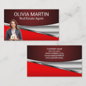 Carte De Visite Maison de détention de l'agent immobilier | Rouge  (Devant / Derrière)