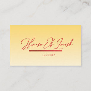 Carte De Visite Maison de Luxe Signature Or Jaune Pastel