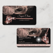 Carte De Visite Maison de ménage rose étincelant or Business C (Devant / Derrière)