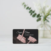 Carte De Visite Maison de ménage rose étincelant or Business C (Debout devant)