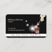 Carte De Visite Maison de ménage rose étincelant or Business C (Dos)