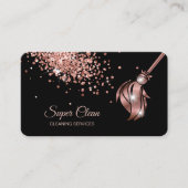 Carte De Visite Maison de ménage rose étincelant or Business C (Devant)