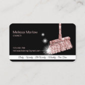 Carte De Visite Maison de ménage rose étincelant or Business C (Dos)