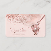 Carte De Visite Maison de ménage rose étincelant or Business C (Devant)