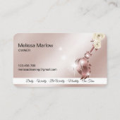 Carte De Visite Maison de ménage rose étincelant or Business C (Dos)