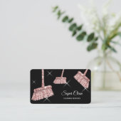 Carte De Visite Maison de ménage rose étincelant or Business C (Debout devant)