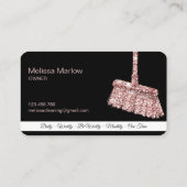 Carte De Visite Maison de ménage rose étincelant or Business C (Dos)