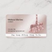 Carte De Visite Maison de ménage rose étincelant or Business C (Dos)
