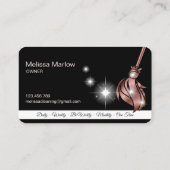 Carte De Visite Maison de ménage rose étincelant or Business C (Dos)