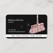 Carte De Visite Maison de ménage rose étincelant or Business C (Dos)