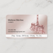 Carte De Visite Maison de ménage rose étincelant or Business C (Dos)
