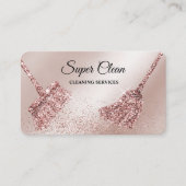 Carte De Visite Maison de ménage rose étincelant or Business C (Devant)