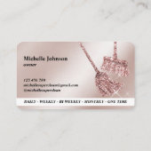 Carte De Visite Maison de ménage rose étincelant or Business C (Dos)