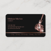 Carte De Visite Maison de ménage rose étincelant or Business C (Dos)