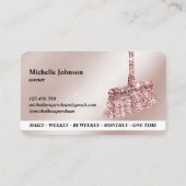 Carte De Visite Maison de ménage rose étincelant or Business C (Dos)