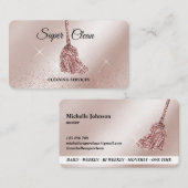 Carte De Visite Maison de ménage rose étincelant or MOP (Devant / Derrière)