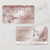 Carte De Visite Maison de nettoyage de domestique Sparkling rose d (Devant / Derrière)